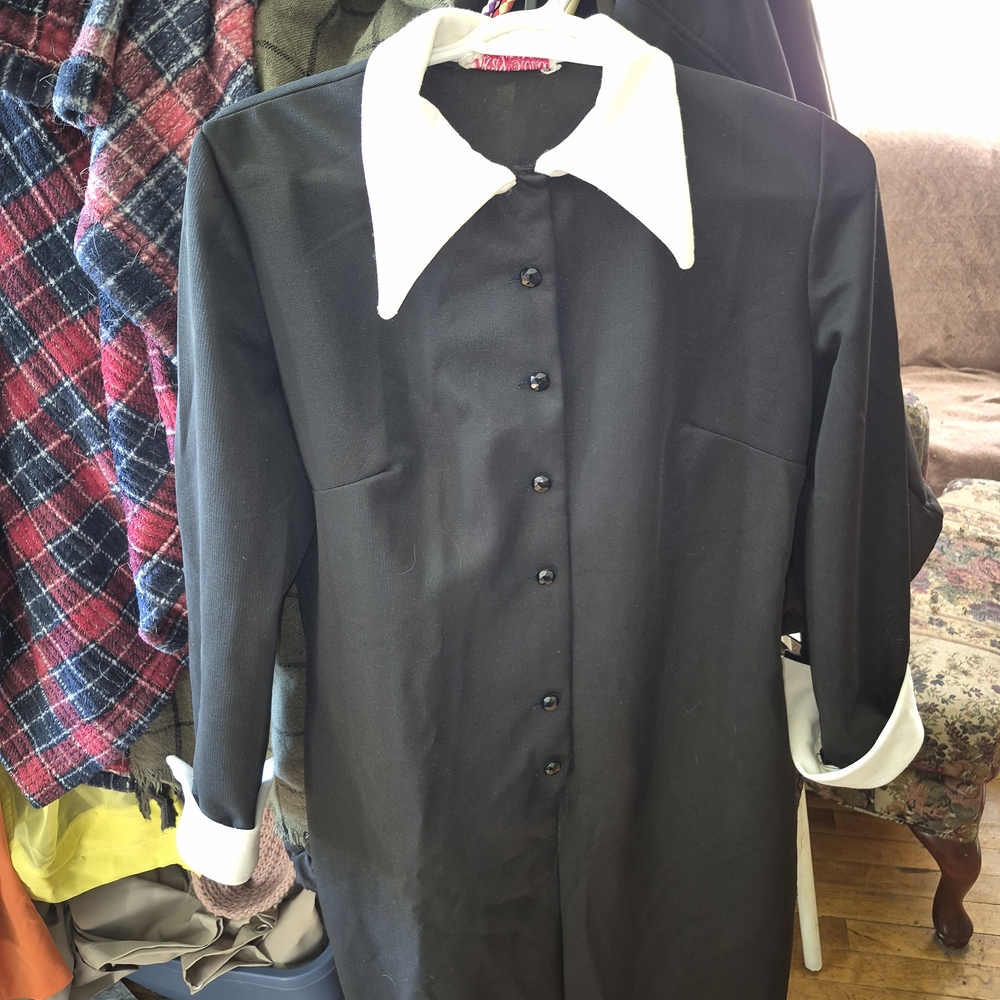 Black and White Women's Coat